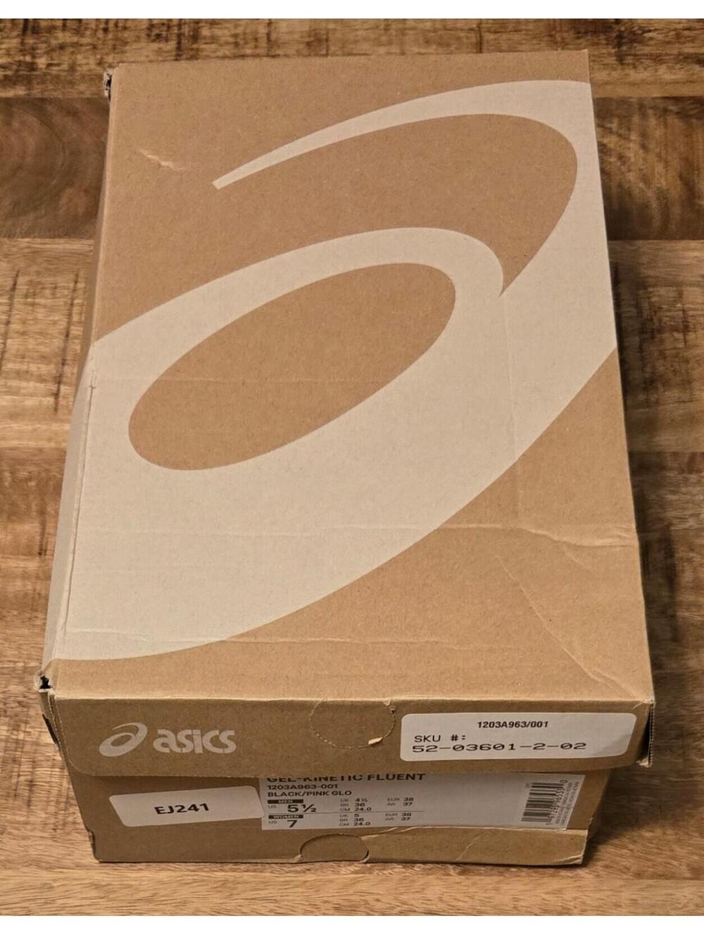 NEW ASIC Gel Kinetic Fluent Black Pink Glo Running Shoes, Size 7 Women / 5.5 men - Picture 15 of 15